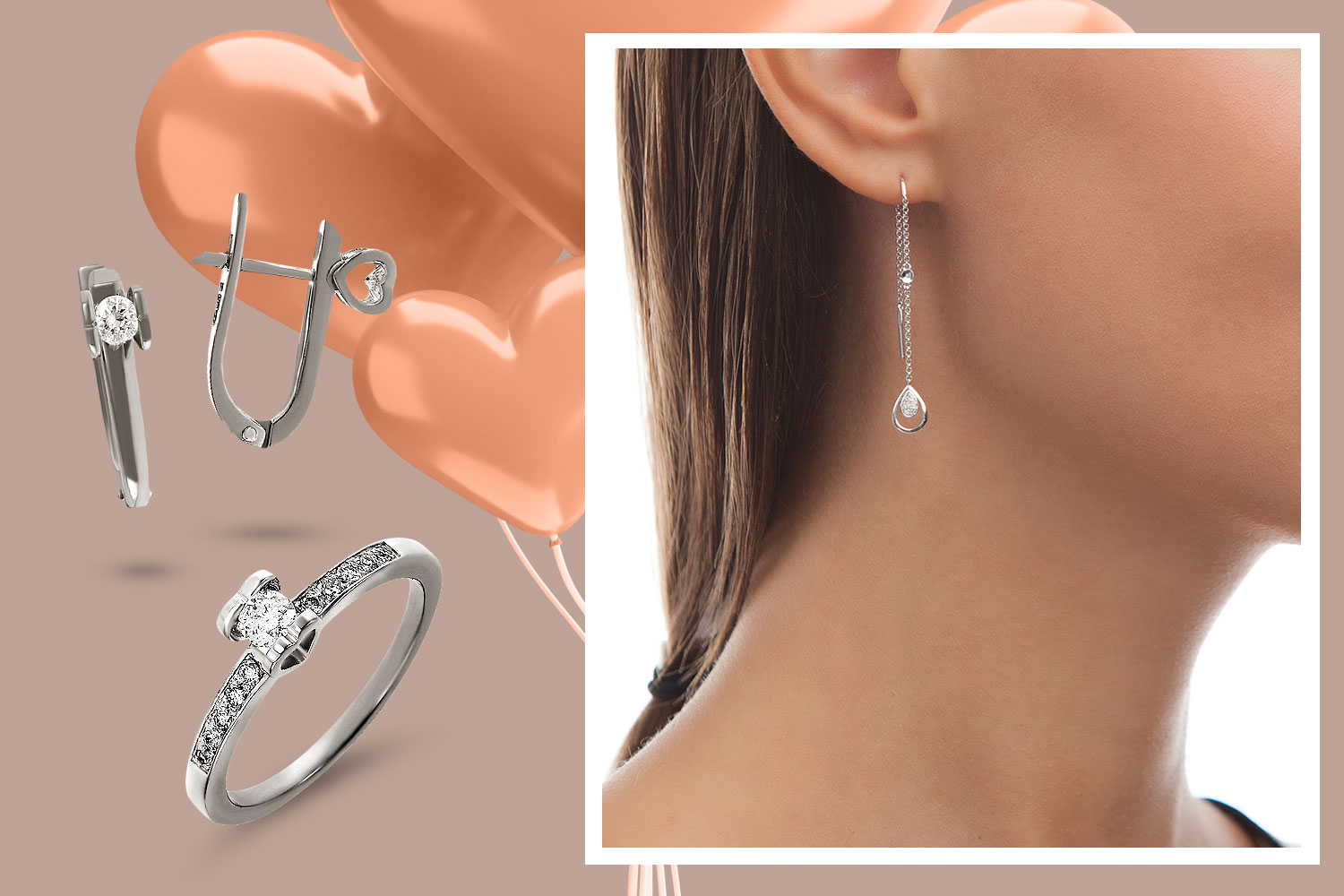 Gold ring with diamonds “Heart”